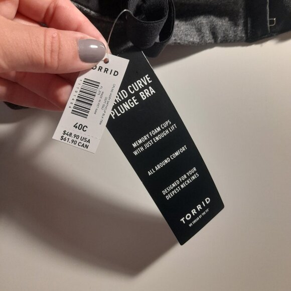 *BOGO FREE* Torrid Curve Body™ Heather Grey Plunge Bra 40C NWT - Picture 7 of 9